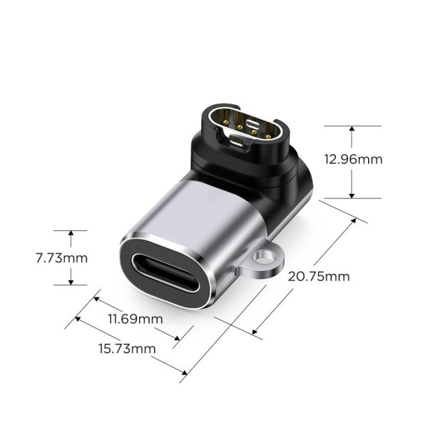 1031188-4-adapter-przejsciowka-usb-c-do-garmin-tech-protect-hurtownia-dropshipping-1.jpg USB-C leņķiskais adapteris Garmin pulksteņiem — pelēks
