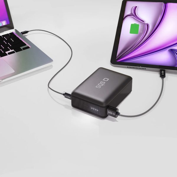 Powerbank 20000mAh klēpjdatoram, planšetdatoram, viedtālrunim PD AFC USB-C USB-A 65W - melns