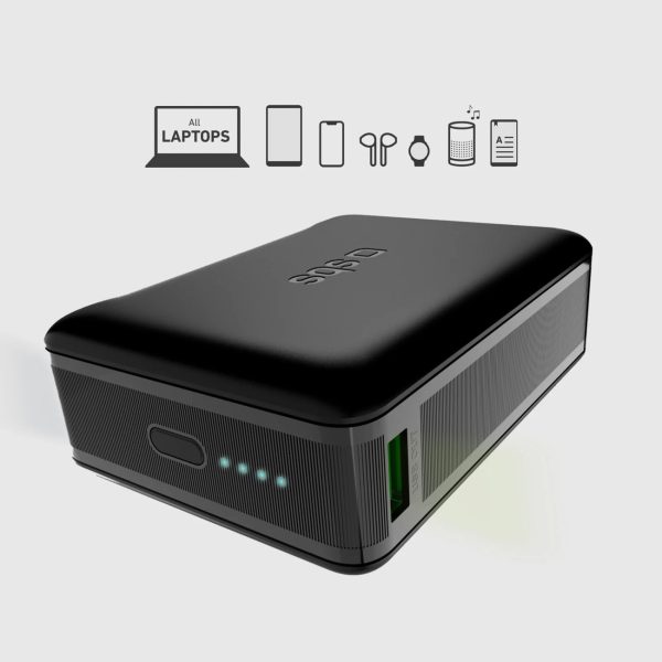 Powerbank 20000mAh klēpjdatoram, planšetdatoram, viedtālrunim PD AFC USB-C USB-A 65W - melns