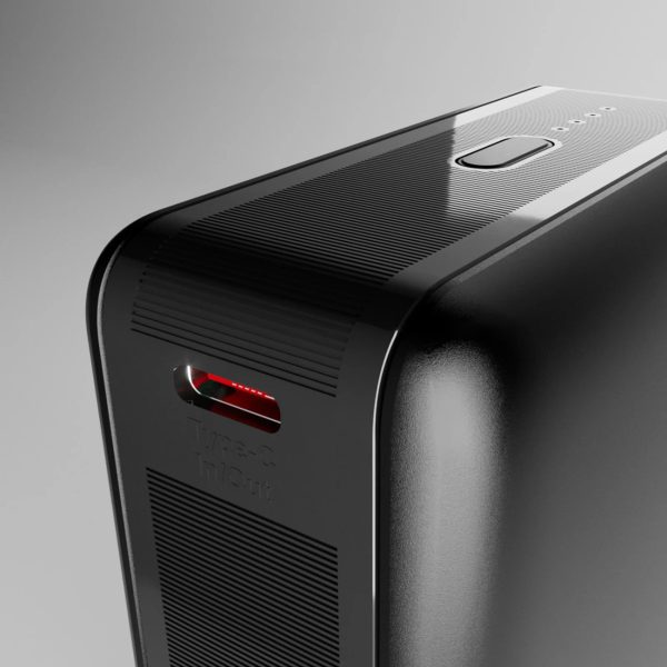 Powerbank 20000mAh klēpjdatoram, planšetdatoram, viedtālrunim PD AFC USB-C USB-A 65W - melns