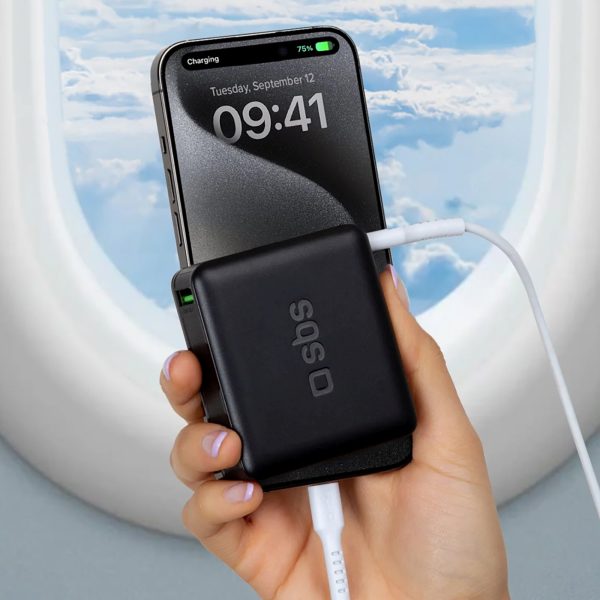 Powerbank 20000mAh klēpjdatoram, planšetdatoram, viedtālrunim PD AFC USB-C USB-A 65W - melns