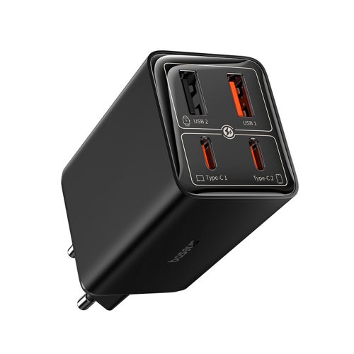 GaN6 Pro 65W USB-C USB-A sienas lādētājs ar 100W 1m USB-C kabeli - melns