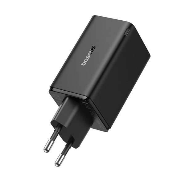 GaN6 Pro 65W USB-C USB-A sienas lādētājs ar 100W 1m USB-C kabeli - melns