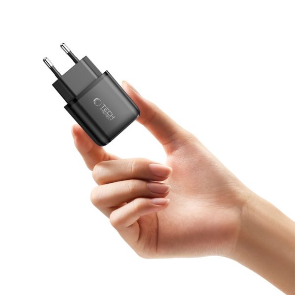 NCA20 USB-A USB-C PD QC 20W sienas lādētājs - melns