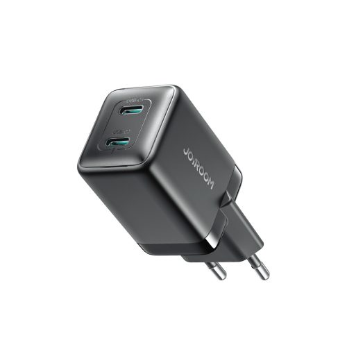 2x USB-C ES 45W sienas lādētāji - melni