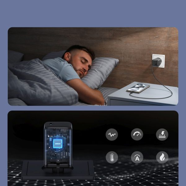 USB-C ES 65W sienas lādētājs - melns