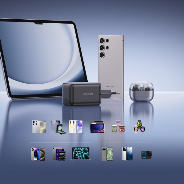 USB-C ES 65W sienas lādētājs - melns