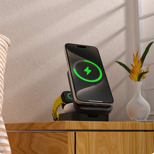 A11 3-in-1 MagSafe 15W induktīvā uzlādes stacija - pelēka