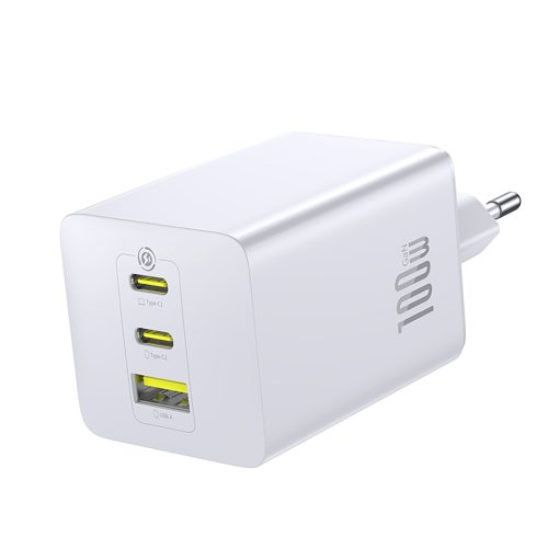 EnerFill FE11 2x USB-C USB-A 100W sienas lādētājs - balts