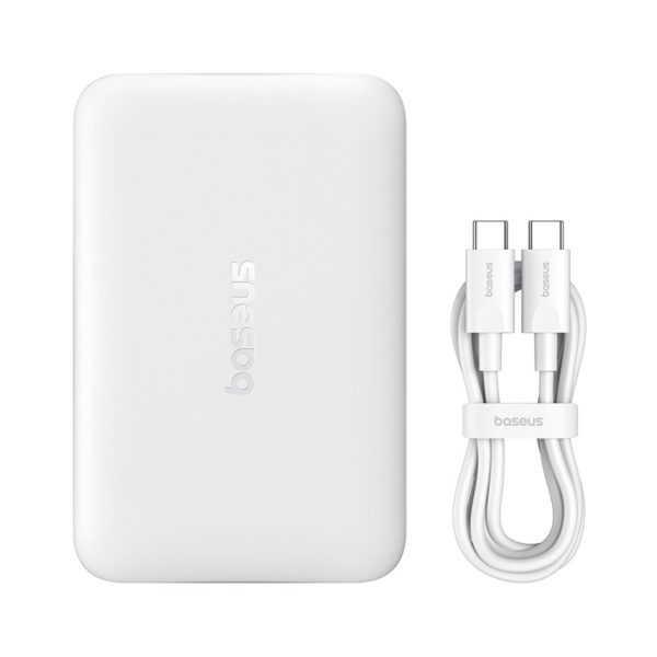 EnerFill FM11 10000mAh 22.5W MagSafe bezvadu pārnēsājamais akumulators ar 30 cm USB-C kabeli - balts