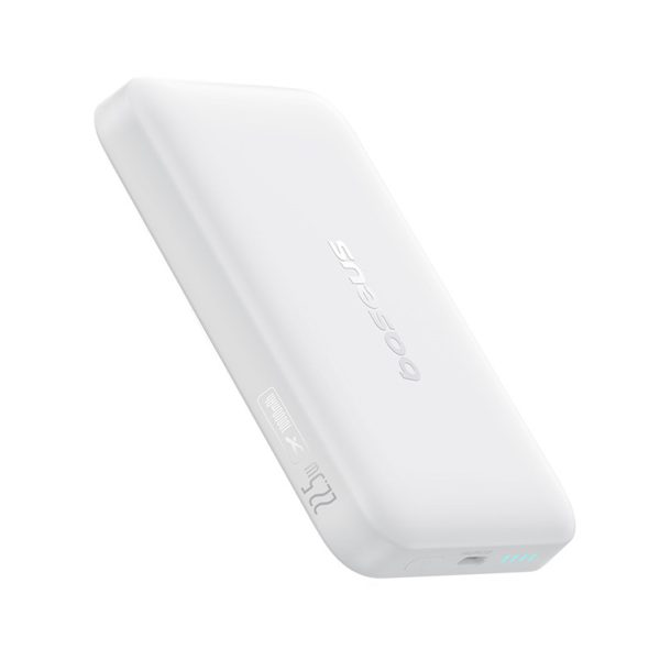 EnerFill FM11 10000mAh 22.5W MagSafe bezvadu pārnēsājamais akumulators ar 30 cm USB-C kabeli - balts