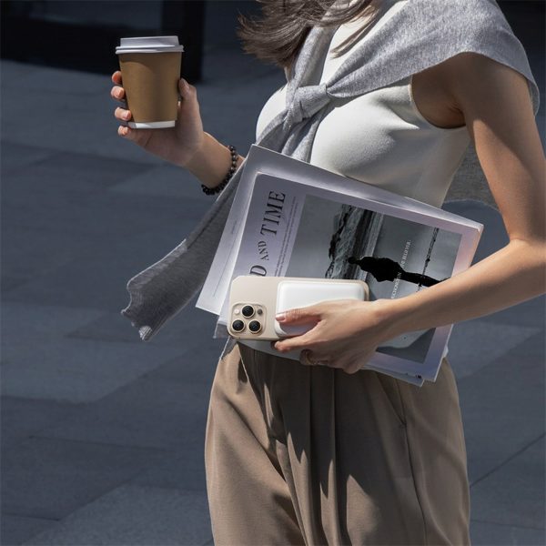 EnerFill FM11 10000mAh 22.5W MagSafe bezvadu pārnēsājamais akumulators ar 30 cm USB-C kabeli - balts