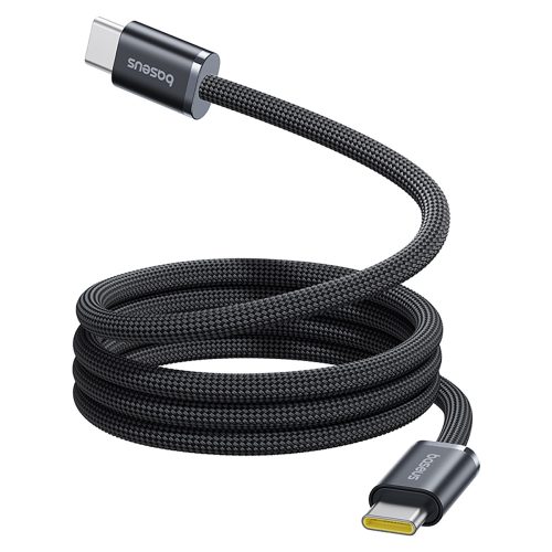 USB-C 100W 1m kabelis bez sapīšanās - melns