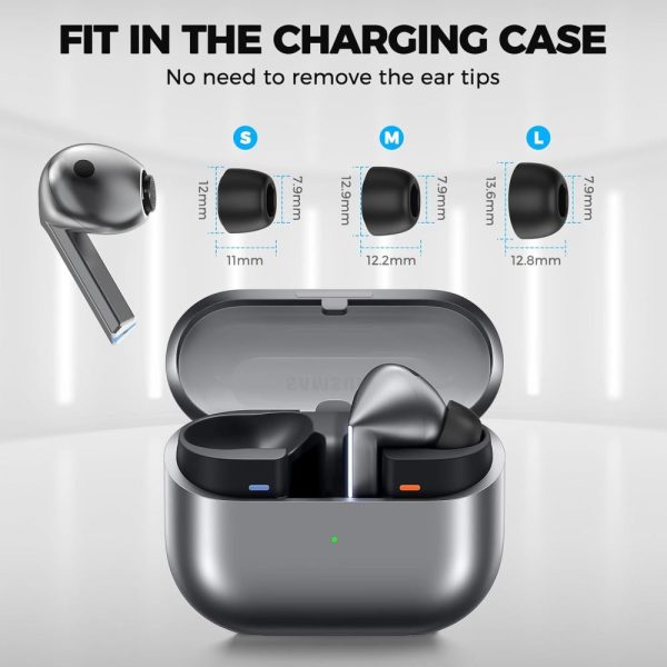 Austiņas Samsung Galaxy Buds 3 Pro austiņām S / M / L izmēros, melnas - 3 gab.