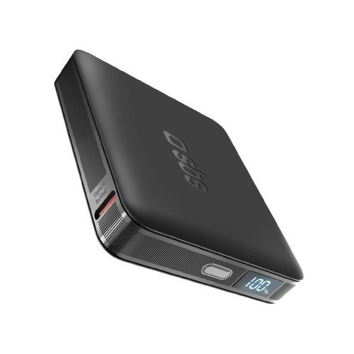 Powerbank ar LCD displeju 5000mAh USB-C 10W - melns