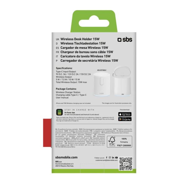 2-in-1 bezvadu magnētiskā uzlādes stacija viedtālrunim un austiņām - balta