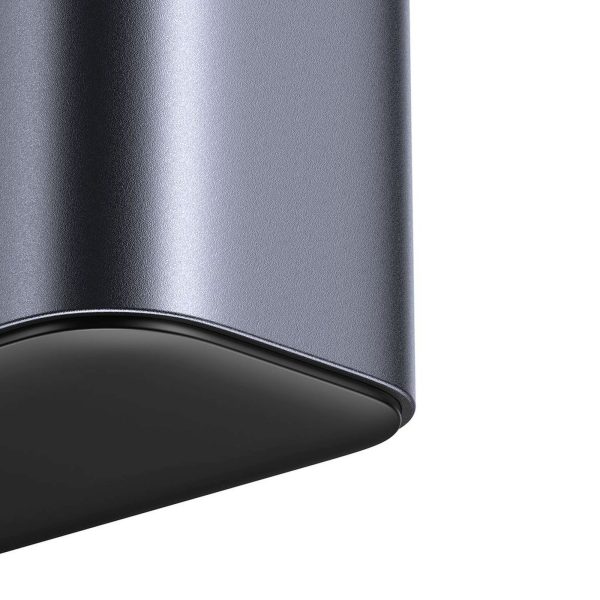 JR-TCM02 uzlādes stacija 2x USB-A 4x USB-C GaN 65W Apvienotās Karalistes spraudnis - pelēka