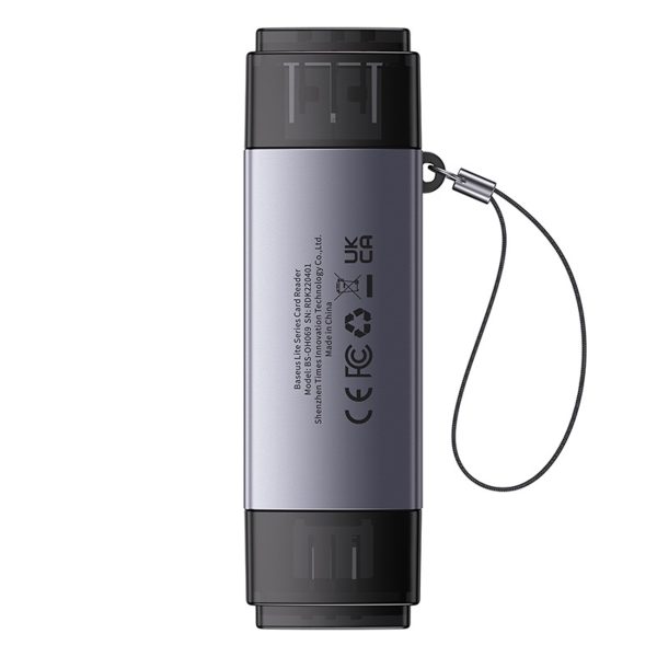 SD TF USB-A USB-C atmiņas karšu lasītājs - pelēks