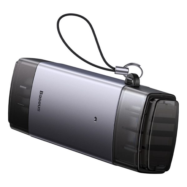 SD TF USB-A USB-C atmiņas karšu lasītājs - pelēks