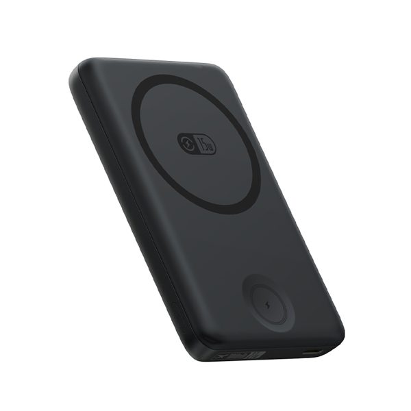 2-in-1 Powerbank 10000mAh USB-C iPhone Apple Watch MagSafe 27W ar USB-C kabeli - melns