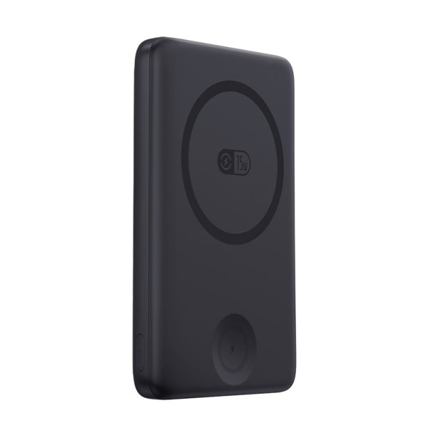 2-in-1 Powerbank 10000mAh USB-C iPhone Apple Watch MagSafe 27W ar USB-C kabeli - melns