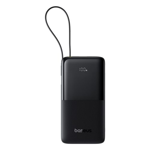 Bipow 2 10000mah 20W Powerbank ar iebūvētu displeju un USB-C kabeli - melns