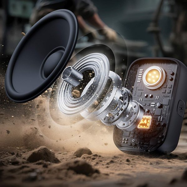 Pārnēsājams skaļrunis ar lukturīti, magnētu un Bluetooth klipsi, IP67 - dzeltens