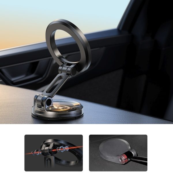 MagSafe magnētiskais automašīnas viedtālruņa turētājs uz paneļa - melns