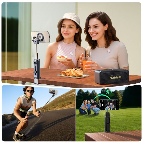 Selfiju nūja ar Bluetooth MagSafe tālvadības pulti - melna