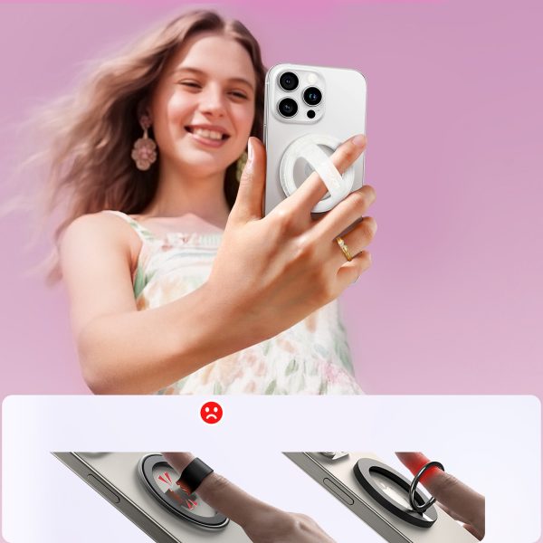 Magnētisks gredzena turētājs MagSafe viedtālruņiem - balts