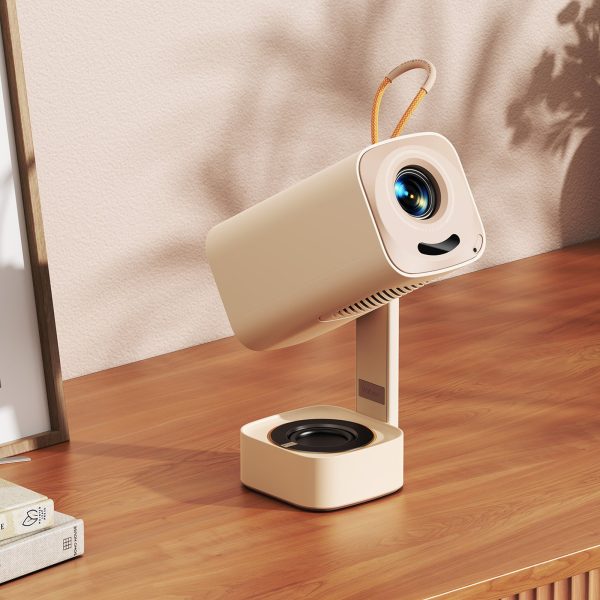 Pārnēsājams salokāms multimediju projektors WiFi BT FullHD 1080p - bēšs