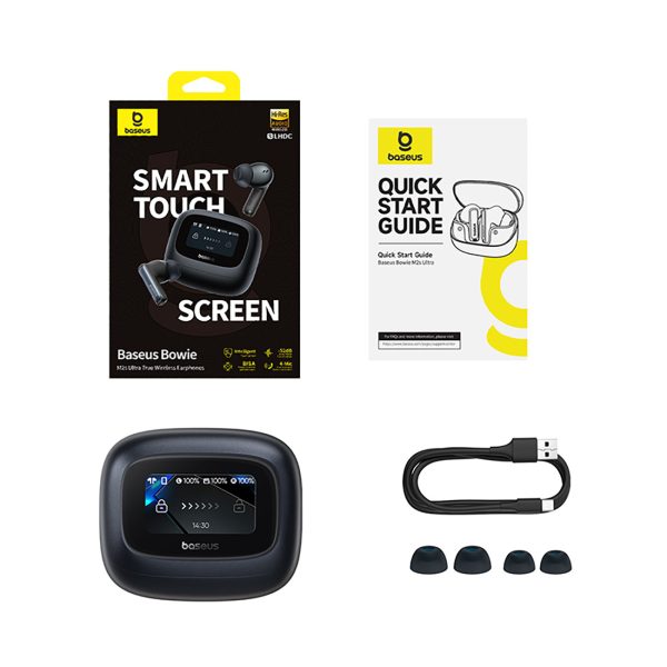 Bowie M2s Ultra TWS bezvadu austiņas ar ekrānu - melnas