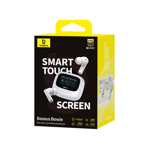 Bowie M2s Ultra TWS bezvadu austiņas ar ekrānu - baltas