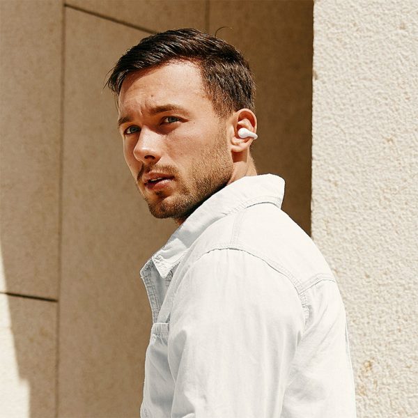 Bass 15 Clip OWS bezvadu austiņas ar atvērtu aizdari un USB-C kabeli - baltas