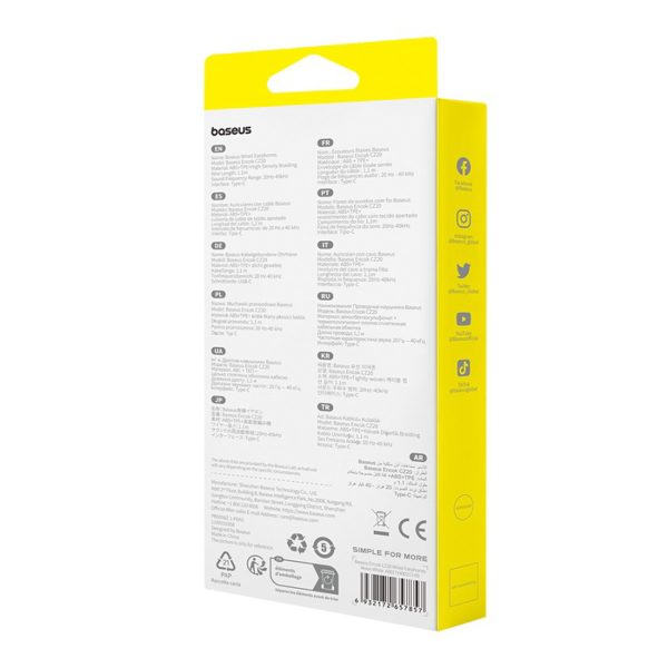 Encok CZ20 USB-C vadu austiņas - baltas