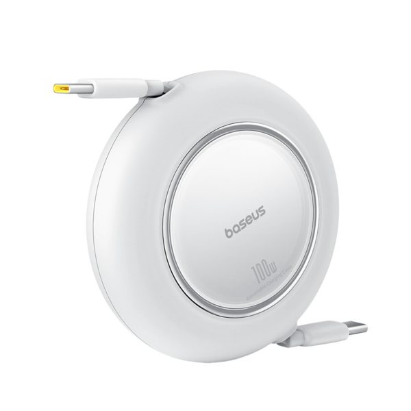 Ievelkams USB-C kabelis 100W 2m - balts