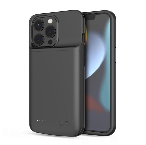 iPhone 13 / 13 Pro maciņš ar 4800mAh PowerCase ārēju akumulatoru - melns