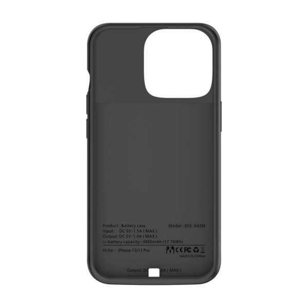 iPhone 13 / 13 Pro maciņš ar 4800mAh PowerCase ārēju akumulatoru - melns