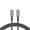 USB-C PD 240W 8K 40Gbps 2m kabelis - pelēks