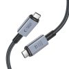 USB-C PD 240W 8K 40Gbps 2m kabelis - pelēks