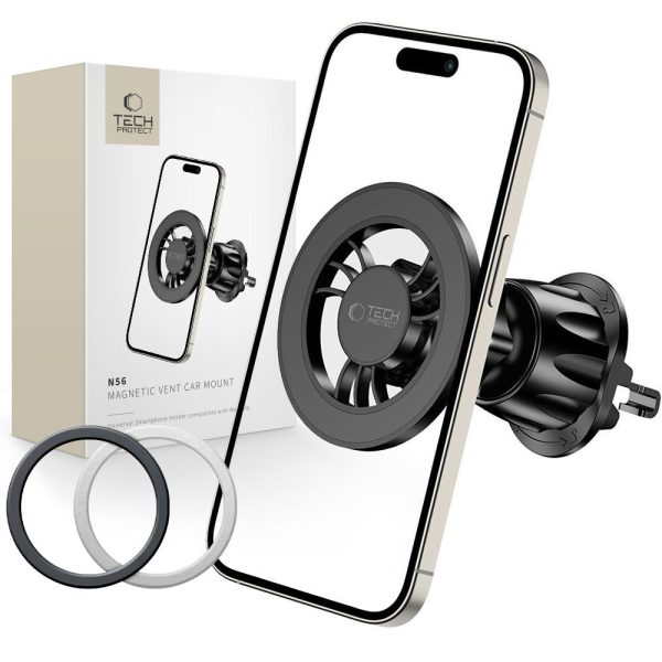 Magnētiskais automašīnas viedtālruņa turētājs uz MagSafe N56 režģa - melns