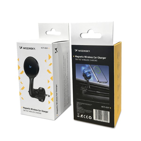 Automašīnas turētājs ar induktīvu tālruņa lādētāju Qi MagSafe 15W tīklam