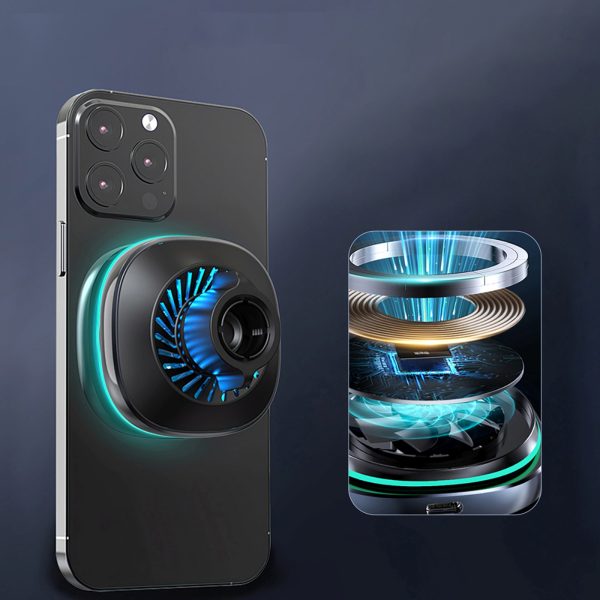 Automašīnas turētājs ar induktīvo tālruņa lādētāju un Qi MagSafe 15W režģa ventilatoru - melns