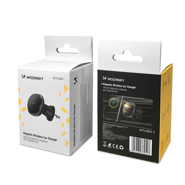 Automašīnas turētājs ar induktīvo lādētāju un telefona ventilatoru gaisa atverei Qi MagSafe 15W