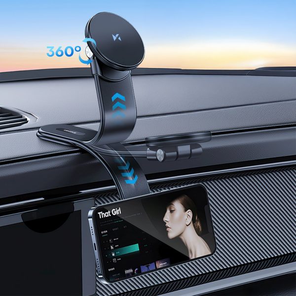 Magnētiskais automašīnas turētājs ar induktīvu tālruņa lādētāju kabīnei 15W MagSafe