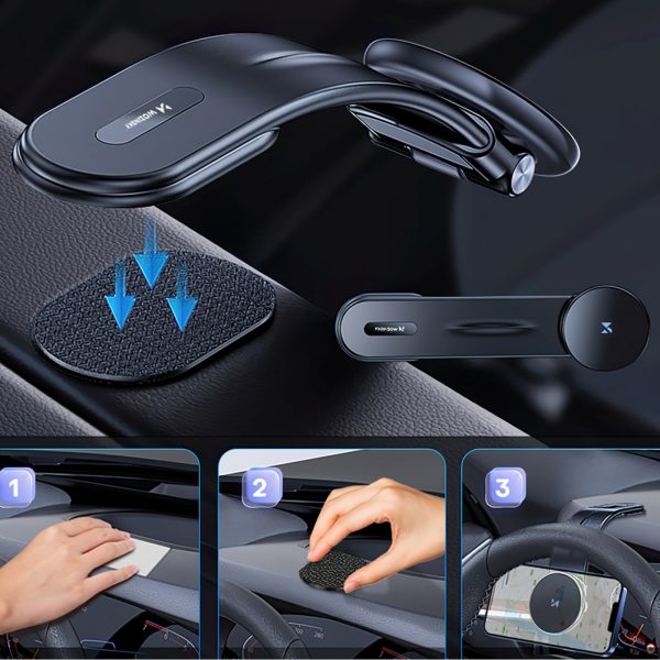 Magnētiskais automašīnas turētājs ar induktīvu tālruņa lādētāju kabīnei 15W MagSafe