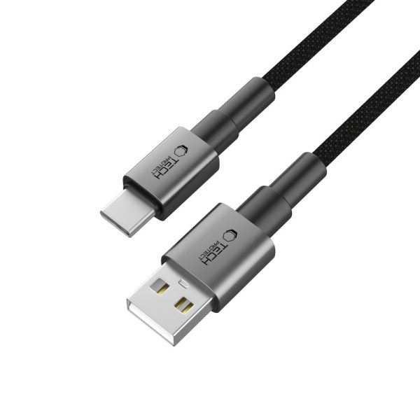 UltraBoost DNA USB-A - USB-C 15W 3A 100 cm kabelis - pelēks