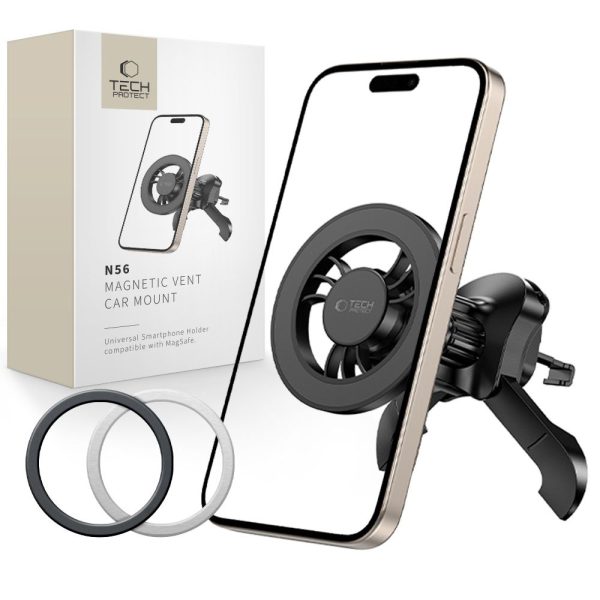 N56 MagSafe automašīnas turētājs viedtālrunim - melns