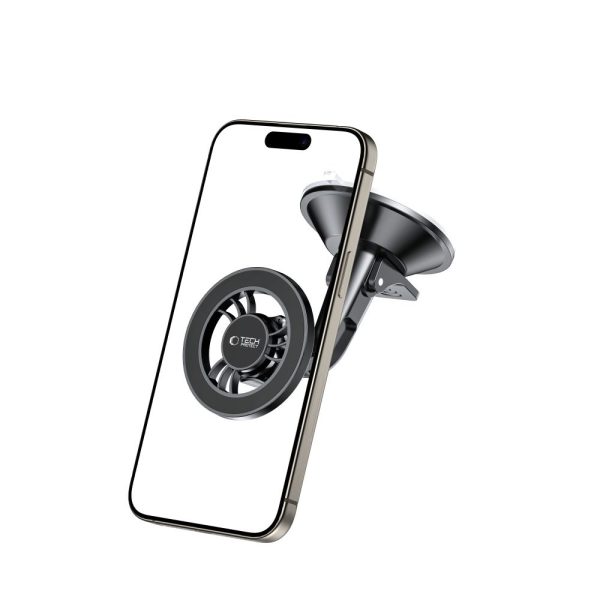 N56 MagSafe viedtālruņa turētājs automašīnas paneļa stiklam - melns