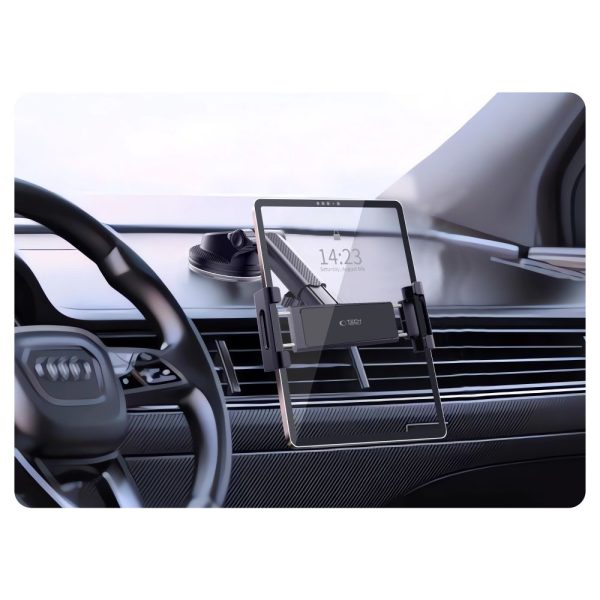 V4 automašīnas turētājs planšetdatoriem 141-280 mm vadītāja nodalījumam - melns